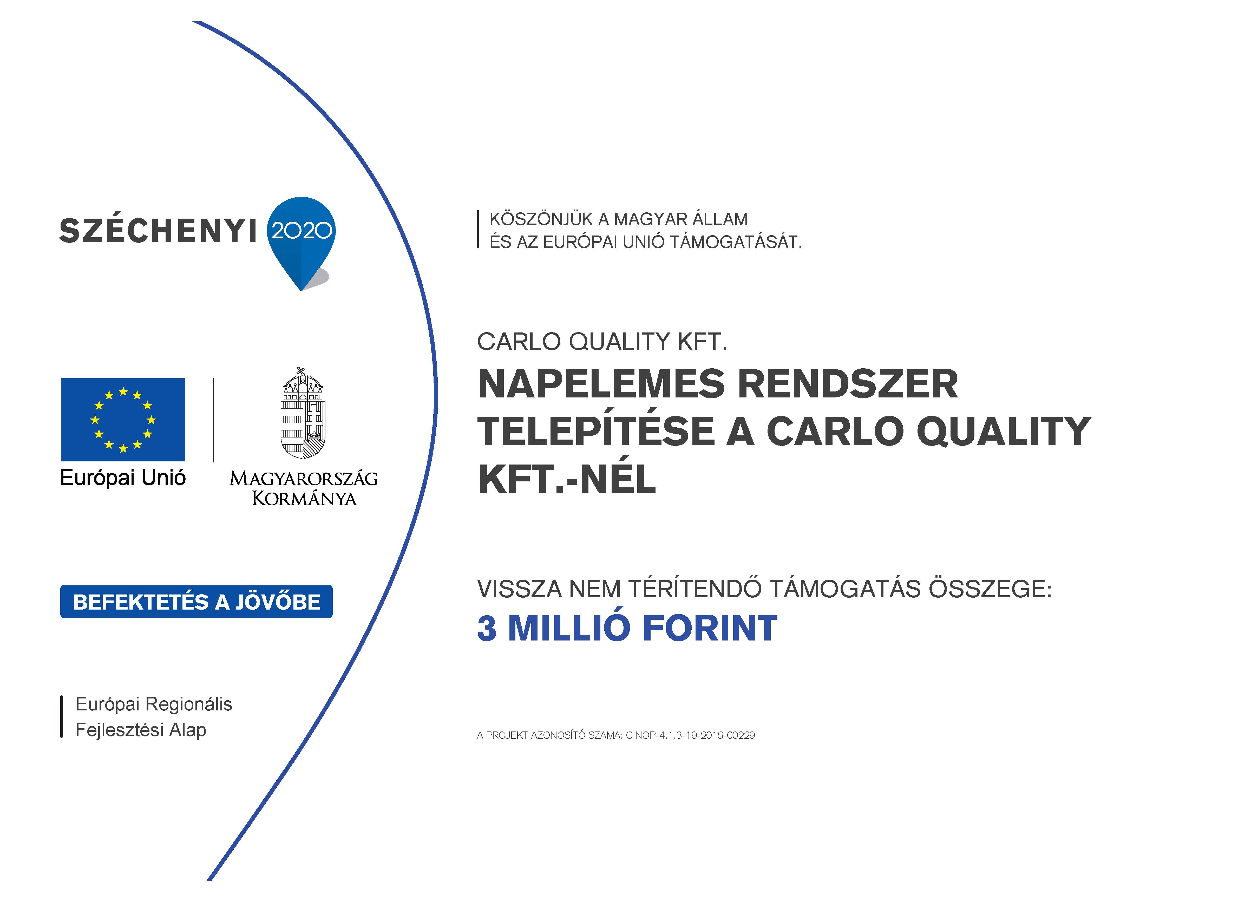 Pályázat Carlo Quality Kft.